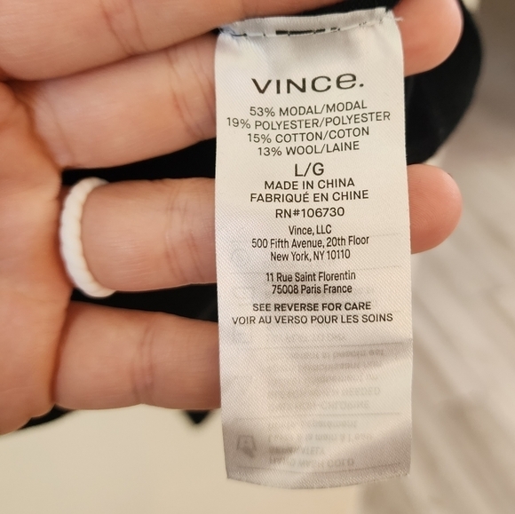 Vince Puff Sleeve Mock Neck Open Back Sweater Black v793883836 - Picture 6 of 7